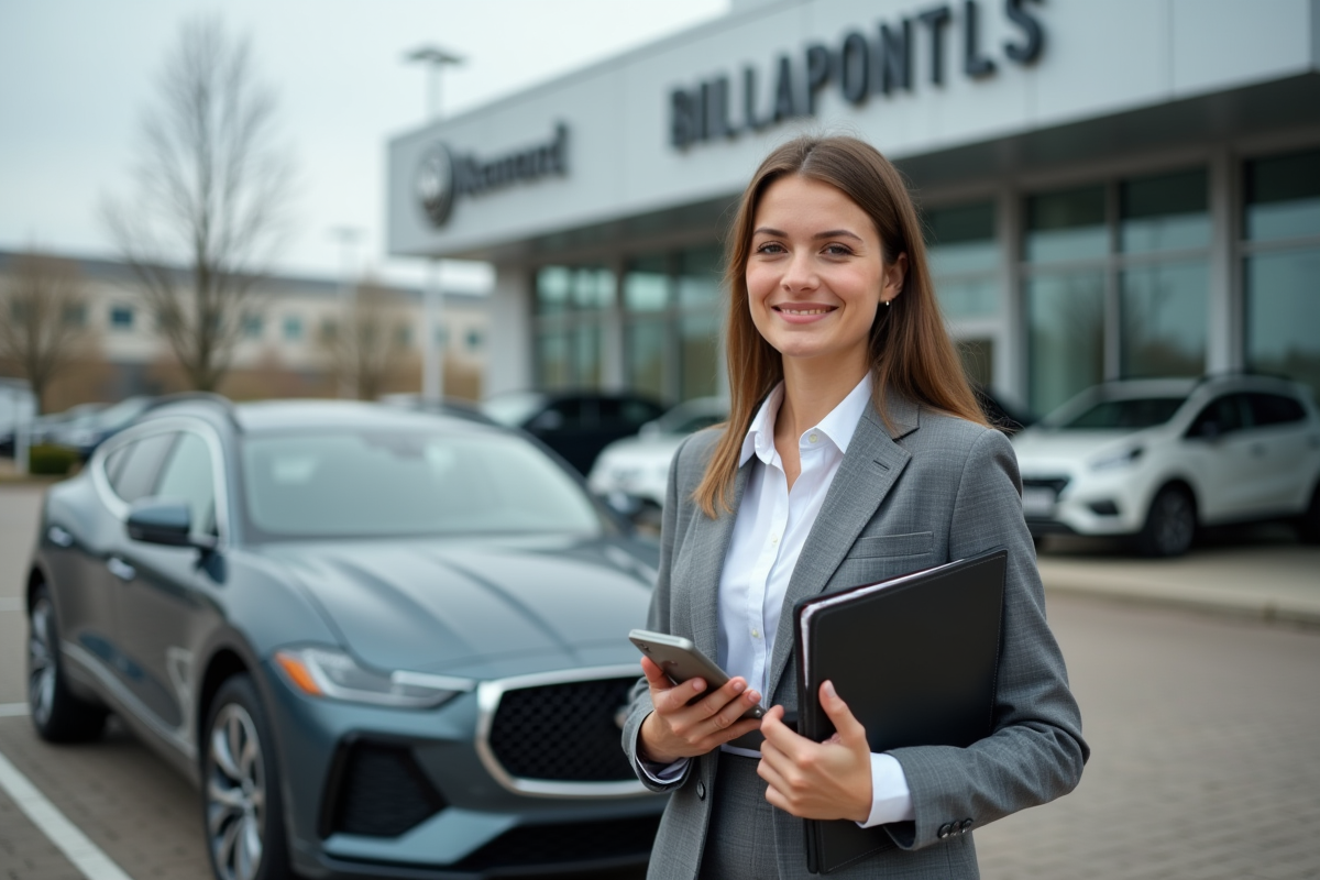 Jeune femme discutant à côté d