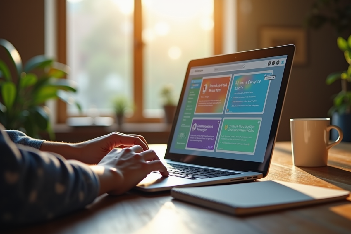 Mains utilisant un ordinateur portable pour naviguer sur des sites de crowdfunding
