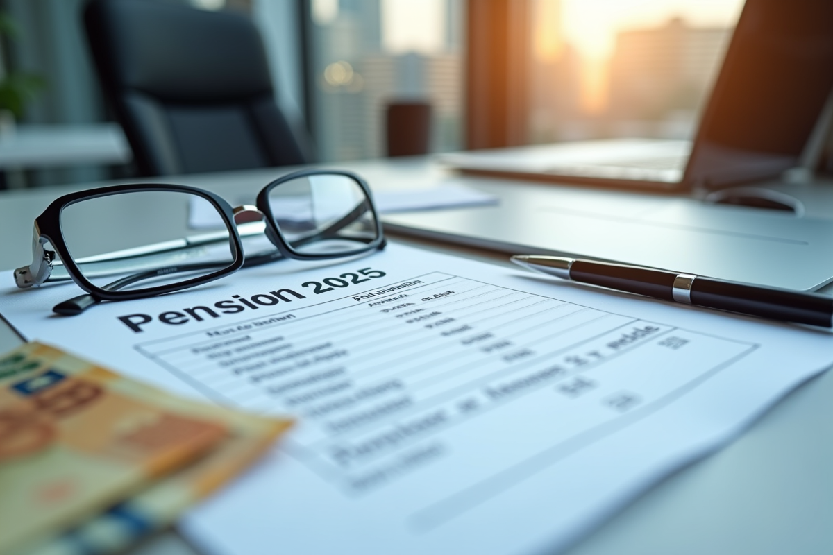 Relevé de pension 2025 avec billets et lunettes